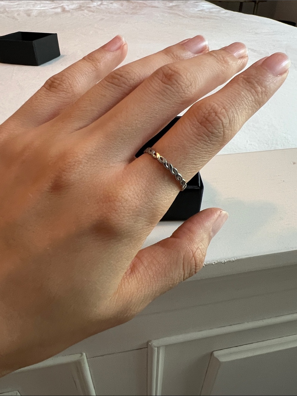 Silver Twisted Rope Band Ring